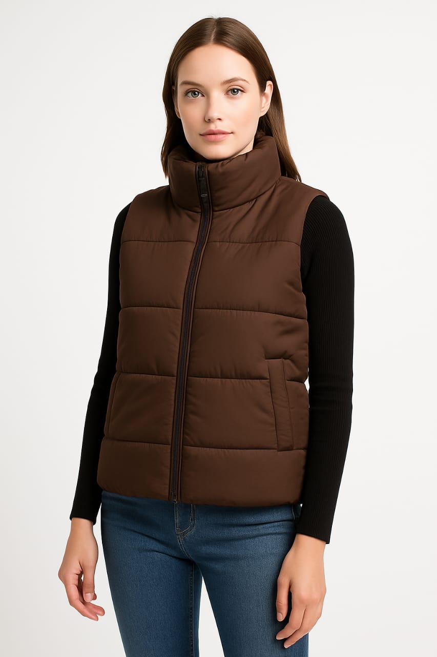 Coller sleeveless jacket