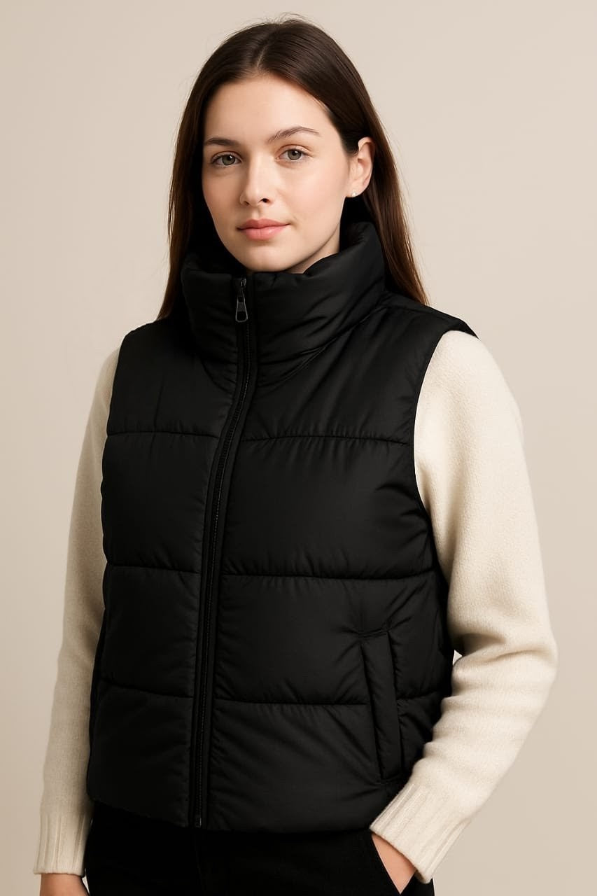 Coller sleeveless jacket