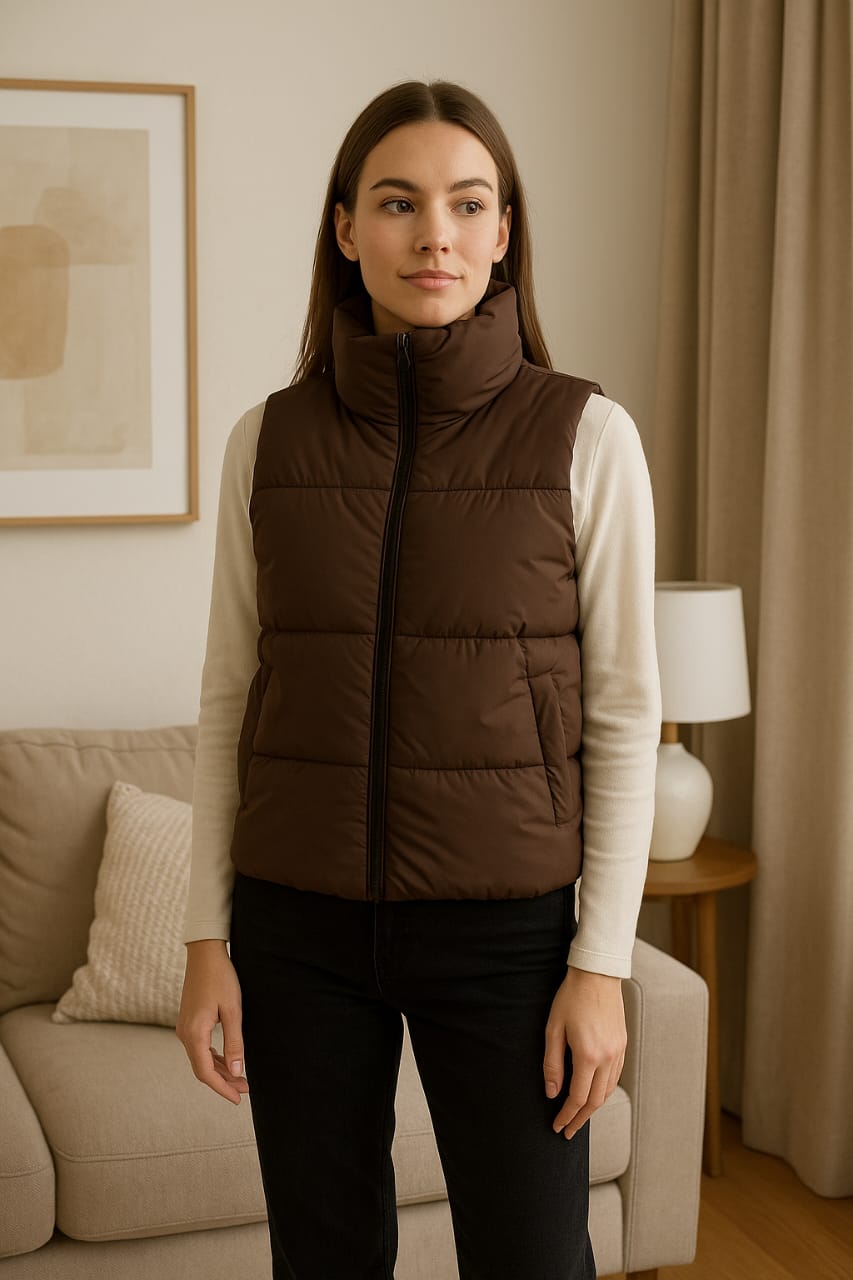 Coller sleeveless jacket
