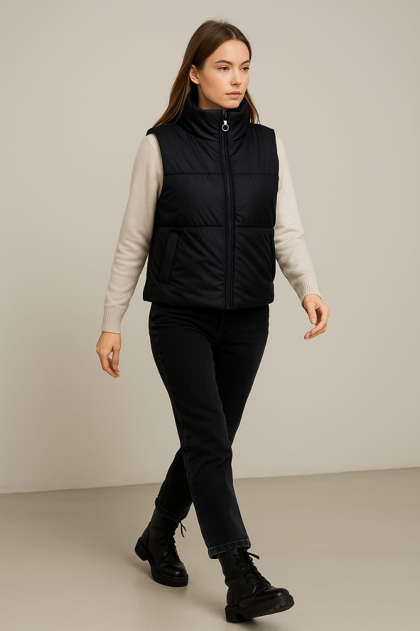 Coller sleeveless jacket